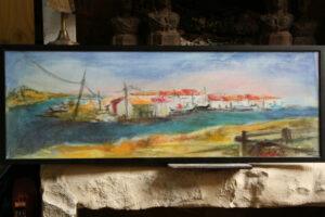 L'Ayrolle à Gruissan - Pastel sur toile - 92x32cm